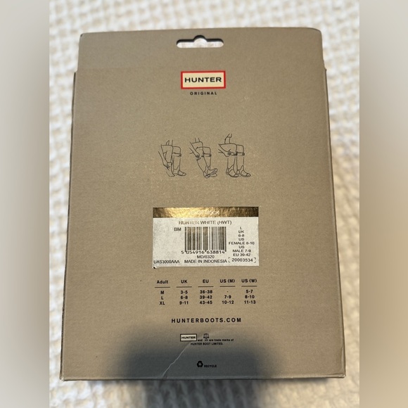 BRAND NEW Hunter Tall Boot Socks - Cream - Size Large - Picture 3 of 4